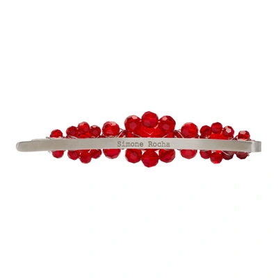 Shop Simone Rocha Red Large Flower Hair Clip