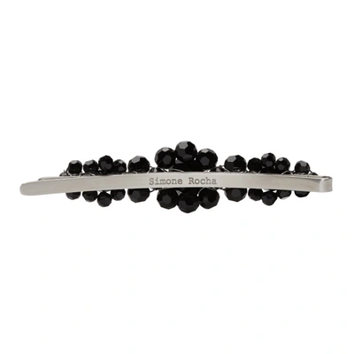 Shop Simone Rocha Black Large Flower Hair Clip In Jet