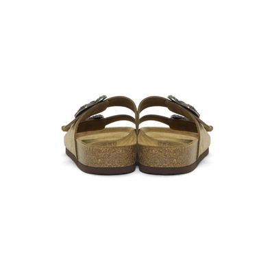 Shop Marc Jacobs Gold Redux Grunge Glitter Two-strap Sandals In 710 Gold
