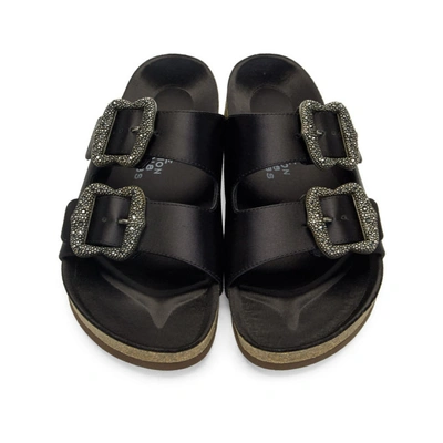 Shop Marc Jacobs Black Redux Grunge Two-strap Sandals In 001 Black