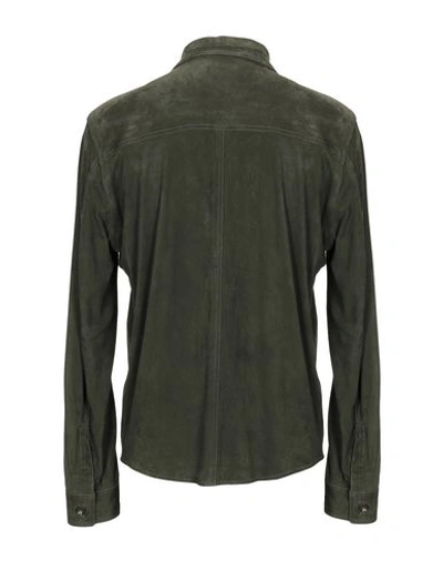 Shop Isaia Solid Color Shirt In Military Green