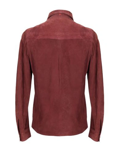 Shop Isaia Solid Color Shirt In Brick Red