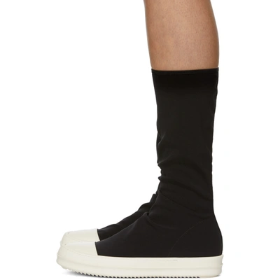 Shop Rick Owens Drkshdw Black Sock Sneaker Boots In 91 Black