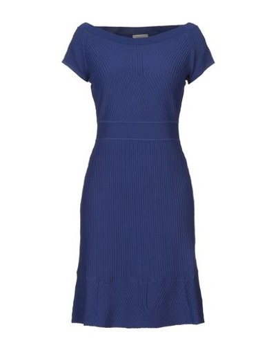 Shop Armani Collezioni Short Dresses In Bright Blue