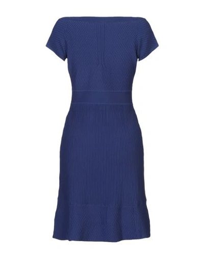 Shop Armani Collezioni Short Dresses In Bright Blue