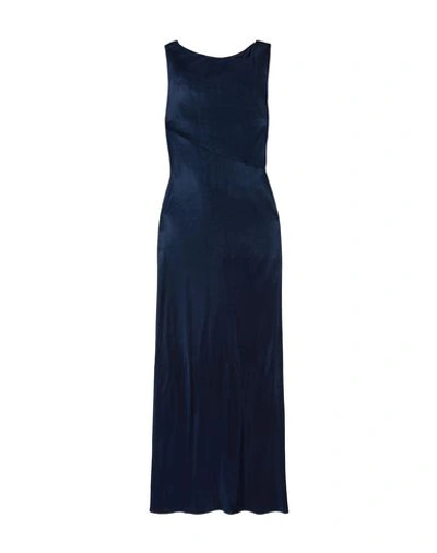Shop Atlein Long Dress In Dark Blue