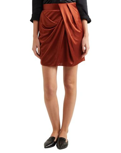 Shop Atlein Knee Length Skirt In Rust