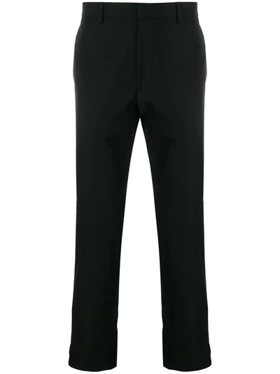 Shop Prada Cropped Pleated Trousers - Black