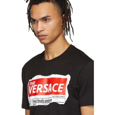 Shop Versace Black Tabloid T-shirt In A008 Black