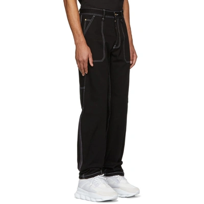 Shop Versace Black Logan Jeans In A813 Black