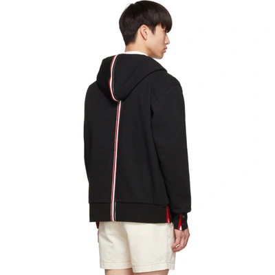 Shop Thom Browne Navy Tricolor Stripe Classic Zip-up Hoodie