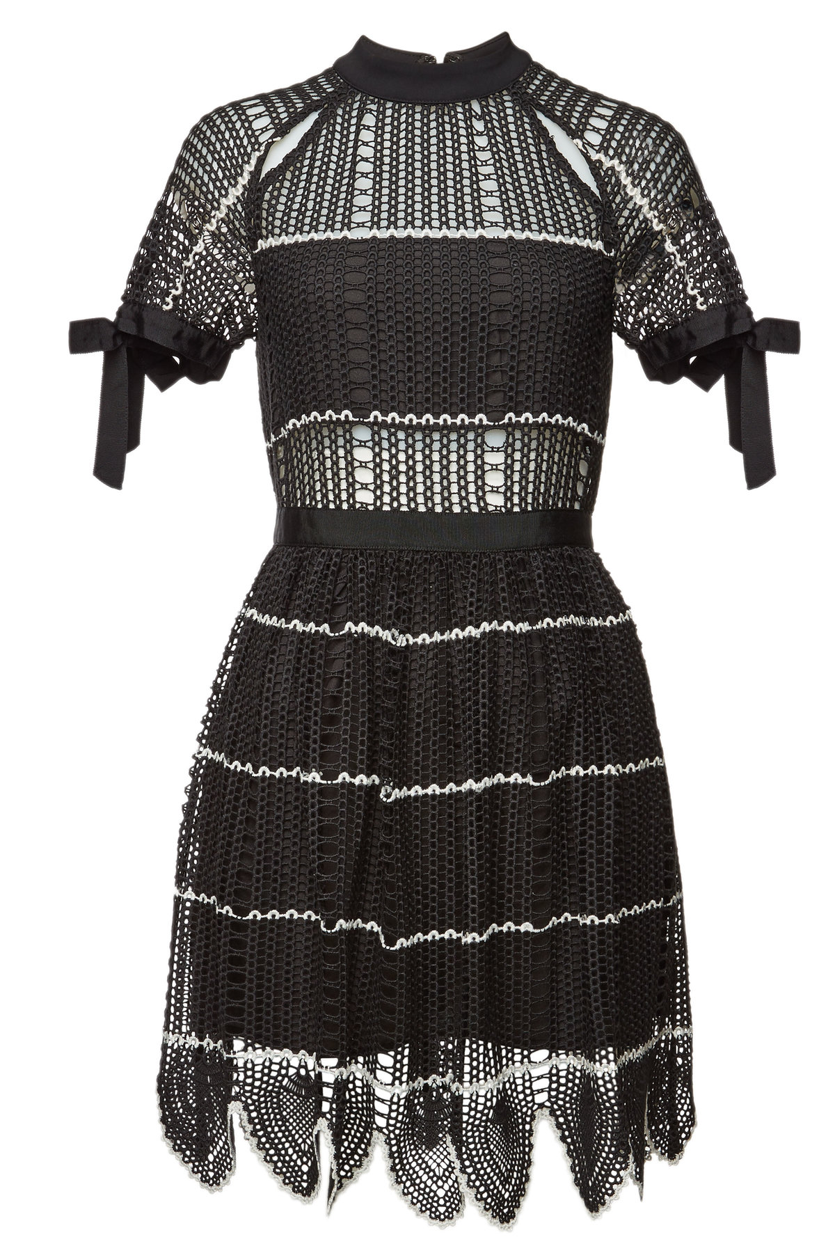 self portrait crochet mini dress