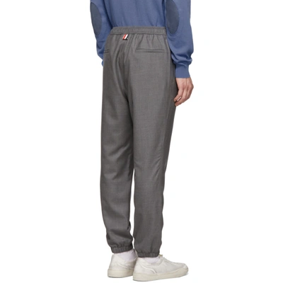 Shop Thom Browne Grey Twill Track Trousers In 035 Medgry