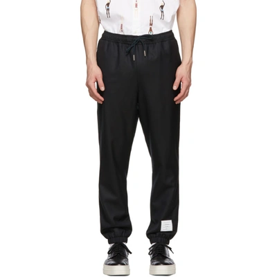 Shop Thom Browne Navy Twill Track Trousers In 415 Navy