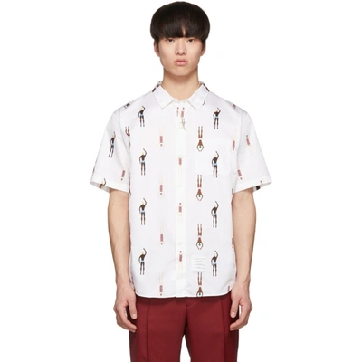 Shop Thom Browne White Swimmer Short Sleeve Shirt In 100 White