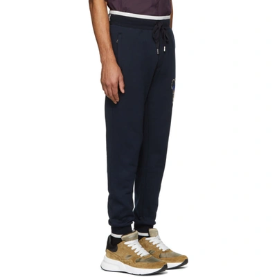 Shop Dolce & Gabbana Dolce And Gabbana Blue Crown Lounge Pants In B0665 Dkblu