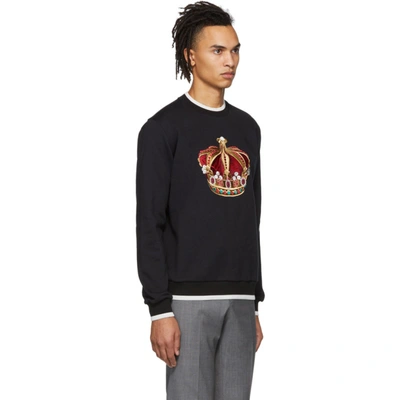 Shop Dolce & Gabbana Dolce And Gabbana Black Big Crown Sweatshirt In N0000 Black