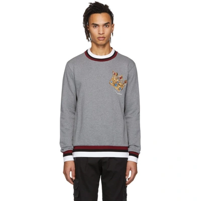 Shop Dolce & Gabbana Dolce And Gabbana Grey Crown Sweatshirt In S8291 Grey