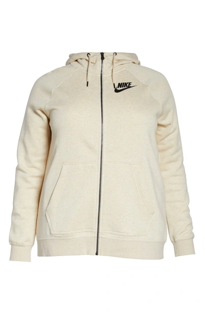 Shop Nike Nsw Rally Hooded Jacket In Light Cream/ Heather/ Black