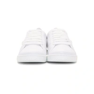 Shop Versace White & Gold Medusa Martin Sneakers