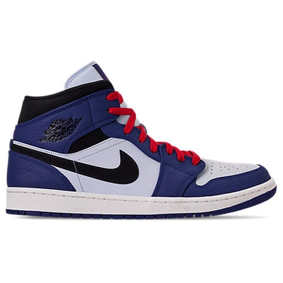 Shop Nike Jordan Men's Air Jordan Retro 1 Mid Premium Basketball Shoes, Blue - Size 13.0