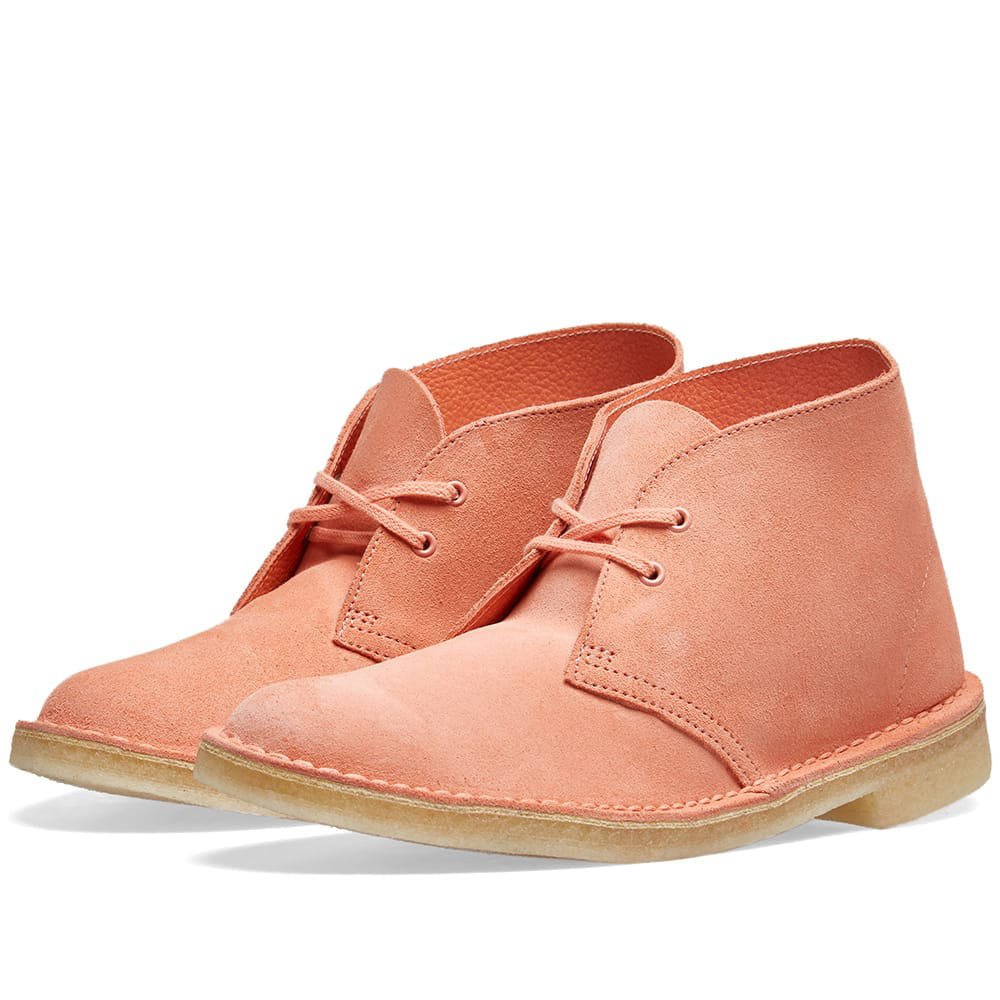 pink clarks desert boots