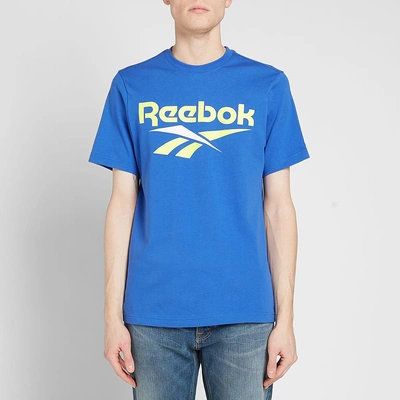 Shop Reebok Retro Vector Tee In Blue