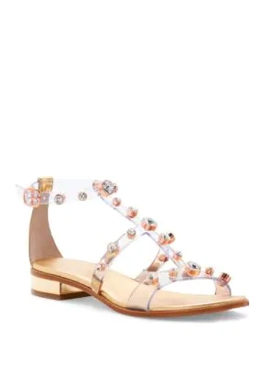 Shop Sophia Webster Dina Studded Vinyl Gladiator Sandals In Gold