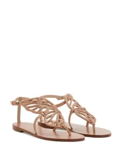 Shop Sophia Webster Bibi Butterfly Studded Leather Thong Sandals In Rose