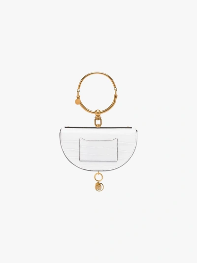 Shop Chloé Mini 'nile' Clutch Mit Armreif In White