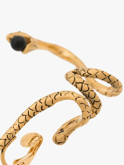 Shop Saint Laurent Serpent Gold Earring In Metallic