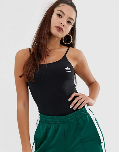 Shop Adidas Originals Mini Trefoil Logo Bodysuit Black