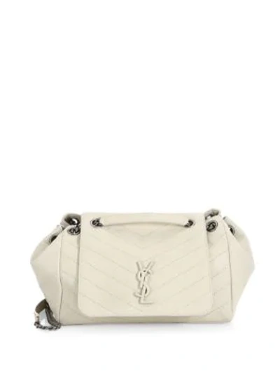 Shop Saint Laurent Large Nolita Leather Shoulder Bag In White