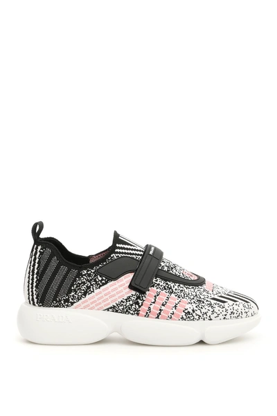 Shop Prada Cloudbust Sneakers In Bianco Rosa|nero