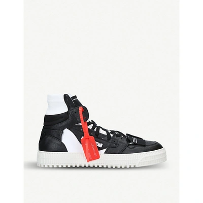 Shop Off-white Off-court Leather High Top Trainers In Blk/white