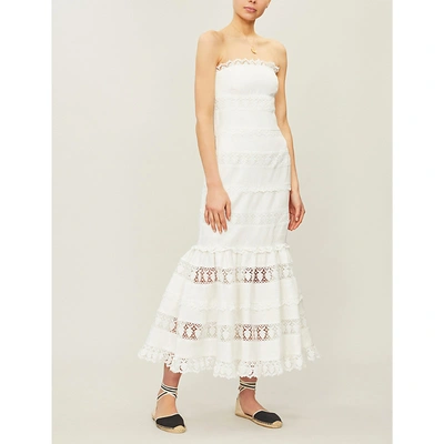 Shop Zimmermann Wayfarer Linen Dress In Ivory