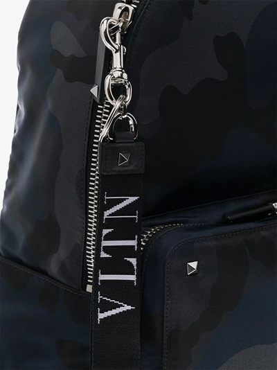 Shop Valentino Logo Keyring In Black