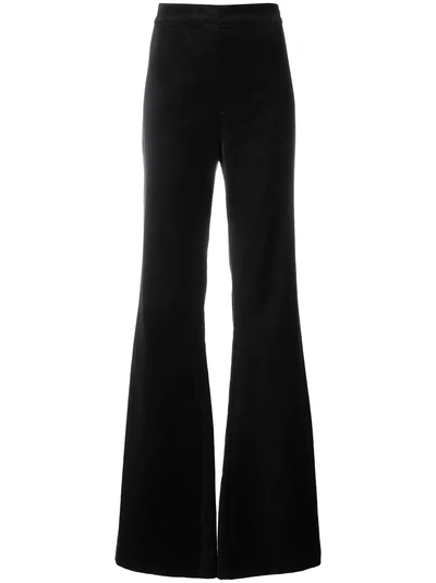 Shop Pinko Velvet Wide Leg Trousers In Black