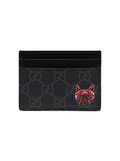 Shop Gucci 'bestiary' Kartenetui Mit Logo - Schwarz In Black
