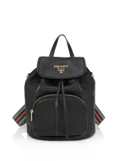 Shop Prada Daino Backpack In Black