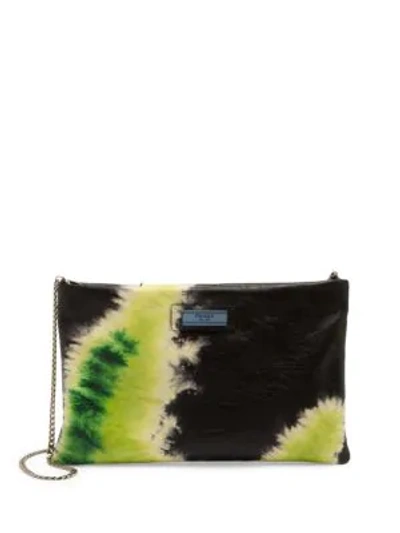 Shop Prada Tie Dye Etiquette Clutch In Lime