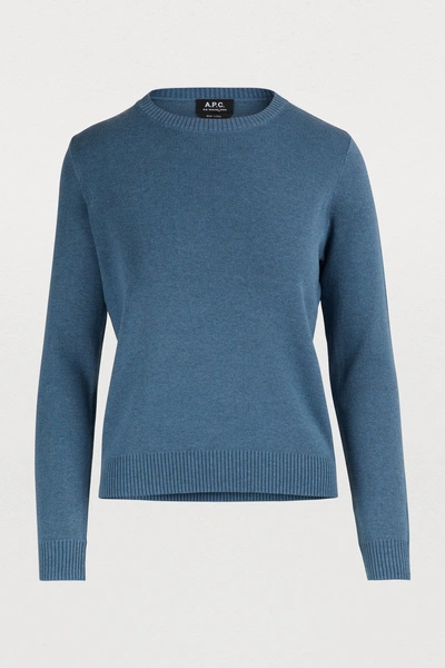 Shop Apc Aida Sweatshirt In Bleu Gris Chine