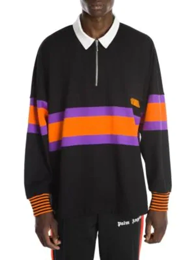 Shop Palm Angels Hiking Long Sleeve Polo Shirt In Multicolor
