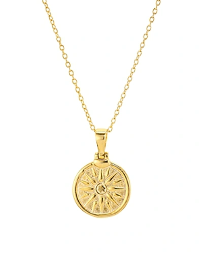 Shop Argento Vivo Sun Coin Pendant Necklace In 14k Gold-plated Sterling Silver, 16