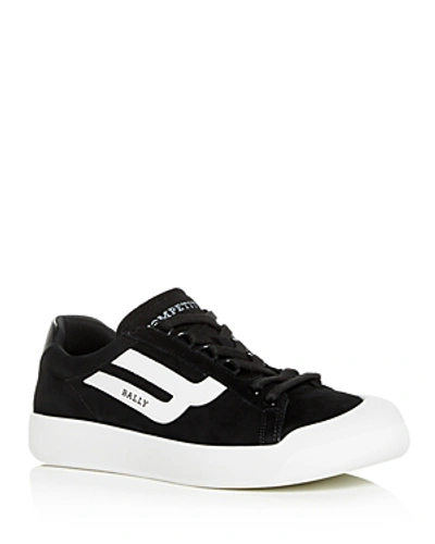Shop Bally Men's New Competition Suede Low-top Sneakers In Black