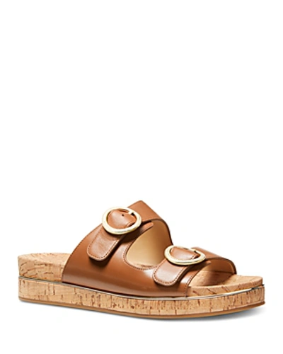 Shop Michael Michael Kors Women's Estelle Slide Sandals In Acorn