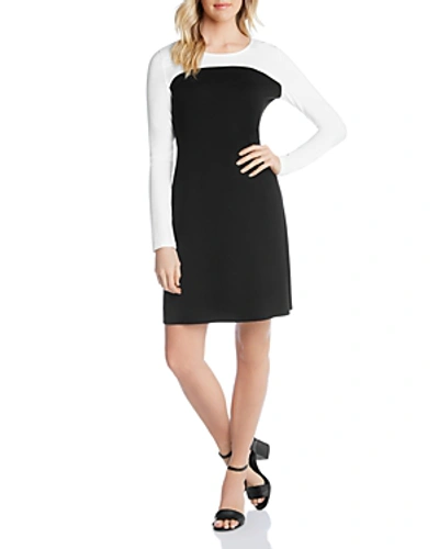 Shop Karen Kane Color-block Sheath Dress In Black/off White