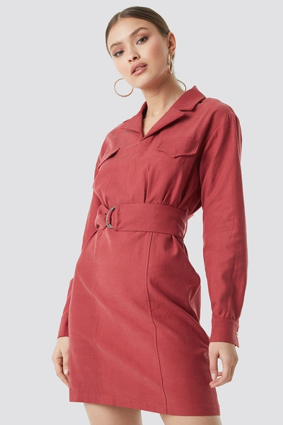 Shop Trendyol Binding Detailed Mini Dress - Red