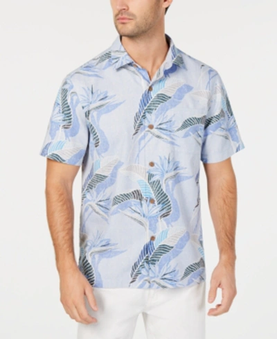 Shop Tommy Bahama Men's South Pacific Paradise Islandzone Silk Hawaiian Shirt In Light Sky