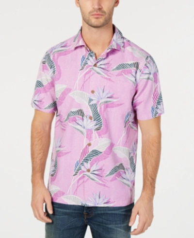 Shop Tommy Bahama Men's South Pacific Paradise Islandzone Silk Hawaiian Shirt In Summer Plum